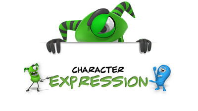Character Expression PowerPoint Template layout preview.
