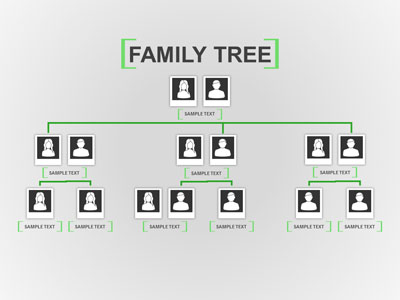Family Tree Toolkit PowerPoint Template layout preview.