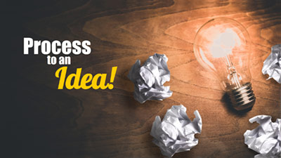 Process To An Idea PowerPoint Template layout preview.