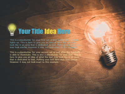 Slide 4 layout from the Process To An Idea presentation deck.