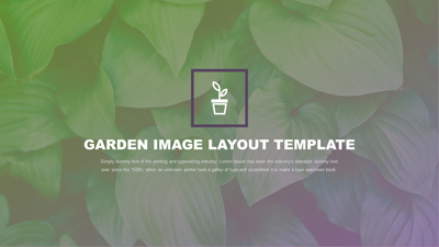 Garden Image Layout Template PowerPoint Template layout preview.