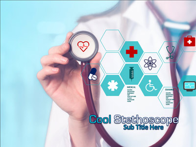 Cool Stethoscope PowerPoint Template layout preview.