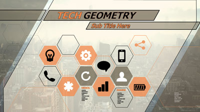 Tech Geometry PowerPoint Template layout preview.