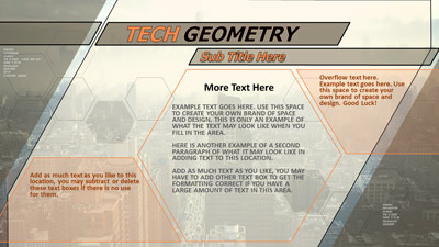 Slide 2 layout from the Tech Geometry presentation deck.
