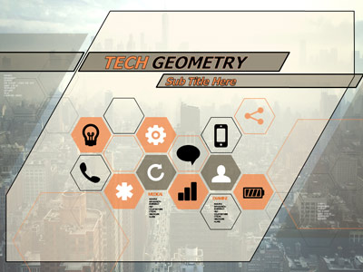 Tech Geometry PowerPoint Template layout preview.
