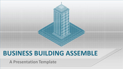 Office Building Assemble PowerPoint Template layout preview.