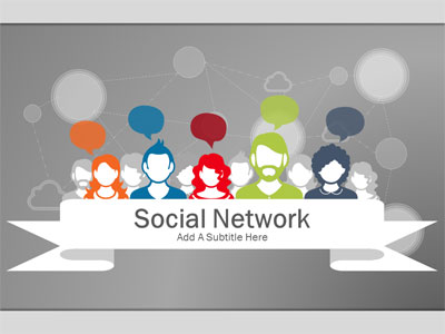 Social Network PowerPoint Template layout preview.