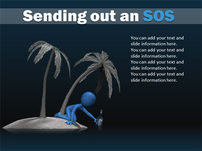 Message In A Bottle PowerPoint Template layout preview.