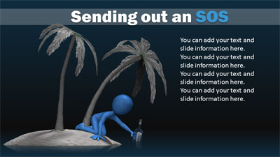 Message In A Bottle PowerPoint Template layout preview.
