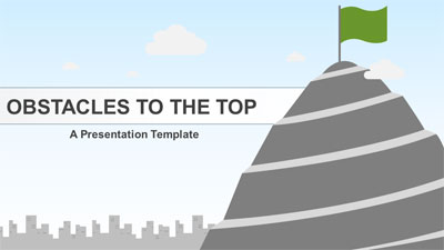 Obstacles To The Top PowerPoint Template layout preview.