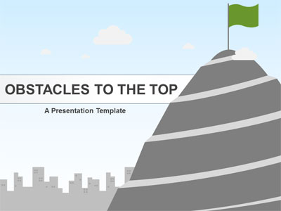 Slide 1 layout preview from the Obstacles To The Top deck, optimized for corporate project kickoff meetings.