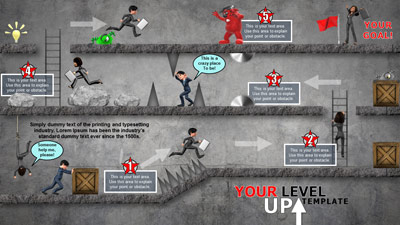 Your Level Up PowerPoint Template layout preview.