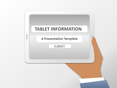 Tablet Information PowerPoint Template layout preview.