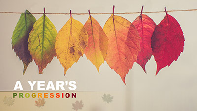 Slide 1 layout preview from the A Years Progression deck, optimized for seasonal marketing campaigns.