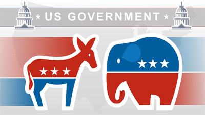 Usa Political Slides PowerPoint Template layout preview.