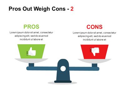 Slide 3 layout from the Pros And Cons presentation deck.