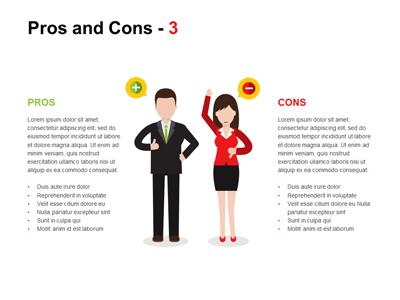 Slide 4 layout from the Pros And Cons presentation deck.