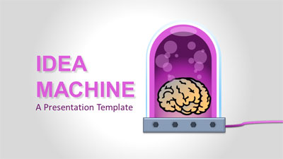 Idea Machine PowerPoint Template layout preview.