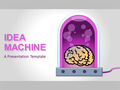 Idea Machine PowerPoint Template layout preview.