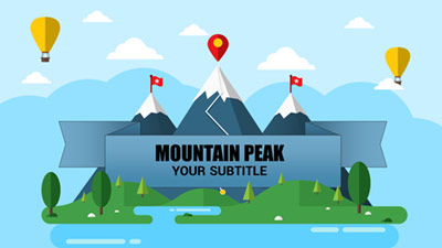 Mountain Peaks PowerPoint Template layout preview.