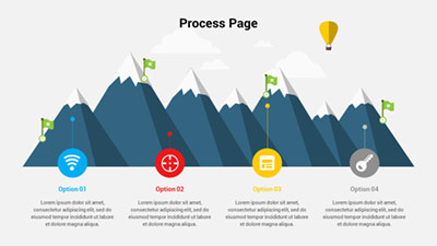 Slide 3 layout from the Mountain Peaks presentation deck.