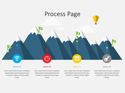 Slide 3 layout from the Mountain Peaks presentation deck.
