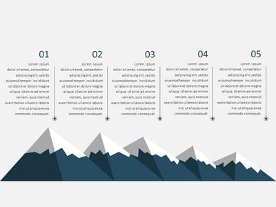 Slide 4 layout from the Mountain Peaks presentation deck.