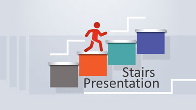 Climbing Stairs PowerPoint Template layout preview.