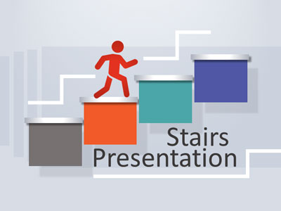 Climbing Stairs PowerPoint Template layout preview.