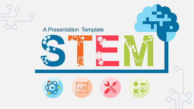 Stem Education PowerPoint Template layout preview.
