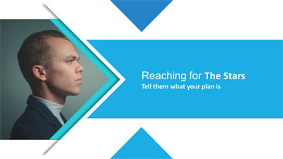 Chevron Pictures And Shapes PowerPoint Template layout preview.