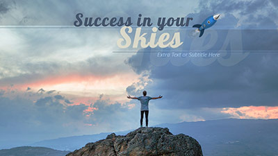 Success In Your Skies PowerPoint Template layout preview.