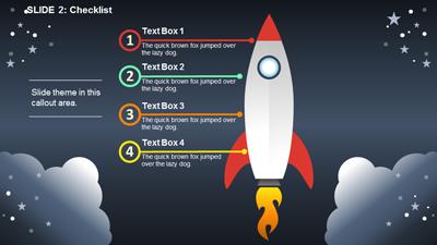 Slide 3 layout from the Rocket In Space presentation deck.