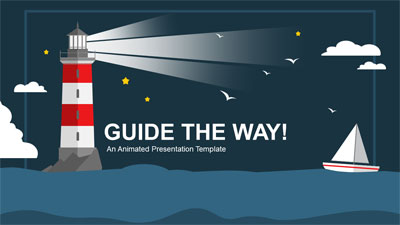 Guide The Way PowerPoint Template layout preview.