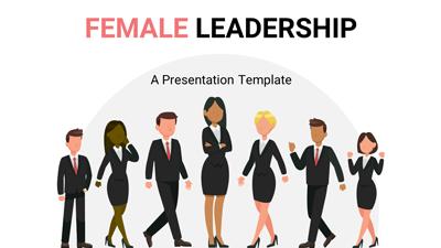 Female Leadership PowerPoint Template layout preview.