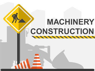Machinery Construction PowerPoint Template layout preview.