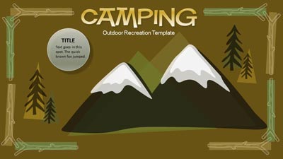 Camping Adventure PowerPoint Template layout preview.