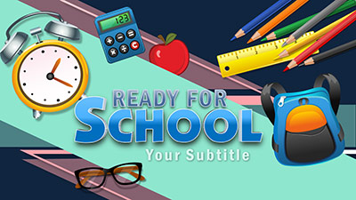 Set For School PowerPoint Template layout preview.