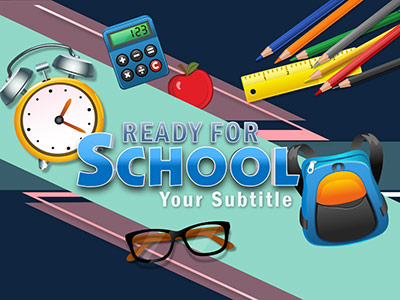 Set For School PowerPoint Template layout preview.
