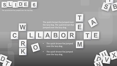 Slide 2 layout from the Word Scramble Tiles presentation deck.