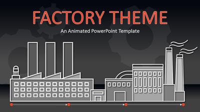 Factory Theme PowerPoint Template layout preview.
