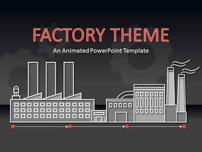 Factory Theme PowerPoint Template layout preview.