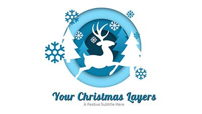 Layered Christmas PowerPoint Template layout preview.