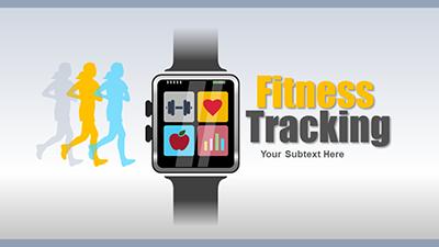 Fitness Tracking PowerPoint Template layout preview.