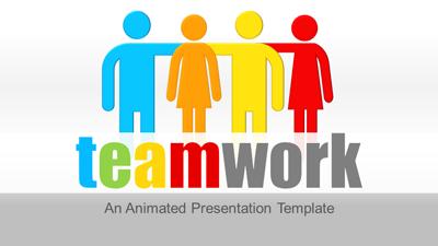 Teamwork PowerPoint Template layout preview.