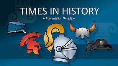 Times In History PowerPoint Template layout preview.