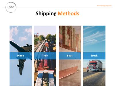 Slide 4 layout from the Shipping Methods presentation deck.