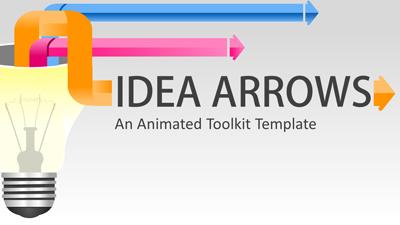 Lightbulb Arrows Toolkit PowerPoint Template layout preview.
