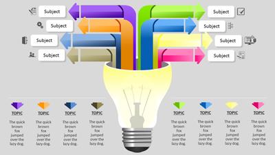 Slide 3 layout from the Lightbulb Arrows Toolkit presentation deck.