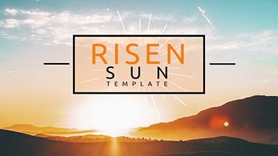 Risen Sun PowerPoint Template layout preview.
